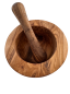 Preview: Olive Wood Mortar and Pestle Set / Wooden Mortar / Herb Mortar / Spice Mortar (approx. 14cm)