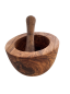 Preview: Olive Wood Mortar and Pestle Set / Wooden Mortar / Herb Mortar / Spice Mortar (approx. 14cm)