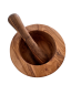 Preview: Olive Wood Mortar and Pestle Set / Wooden Mortar / Herb Mortar / Spice Mortar (approx. 14cm)