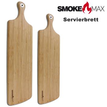 SmokeMax® Set XL Servierbrett , Schneidebrett, Designbrett aus hochwertigen natürlichen Bambusholz (100% mit natürlichen Ölivenöl geölt)