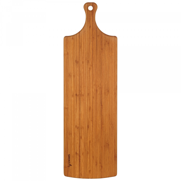 SmokeMax® XL tabla de servir de bambú oscuro, tabla de cortar, tabla de diseño de madera de bambú natural de alta calidad (100% engrasada con aceite de oliva natural)
